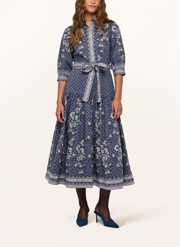 dea kudibal Hemdblusenkleid PALMA mit 3/4-Arm DUNKELBLAU / BLAUGRAU / WEISS