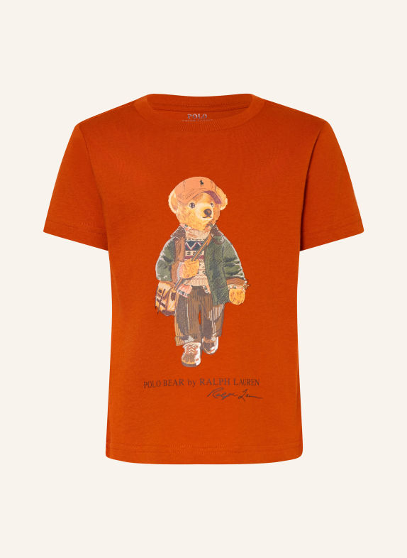 POLO RALPH LAUREN Tričko TMAVĚ ORANŽOVÁ / SVĚTLE HNĚDÁ / TMAVĚ ZELENÁ