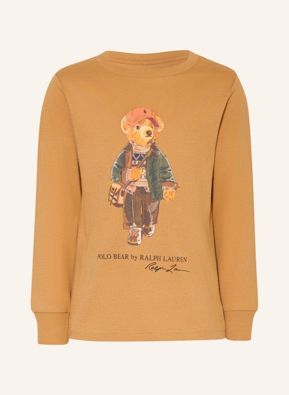 POLO RALPH LAUREN Longsleeve CAMEL / LACHS / DUNKELGRÜN