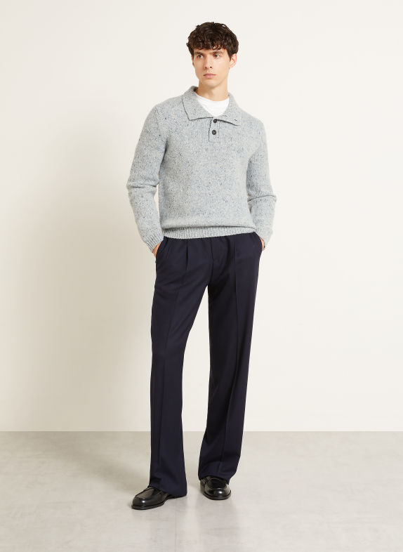 IRIS von ARNIM Pull col zippé CALDER en cachemire GRIS CLAIR / GRIS