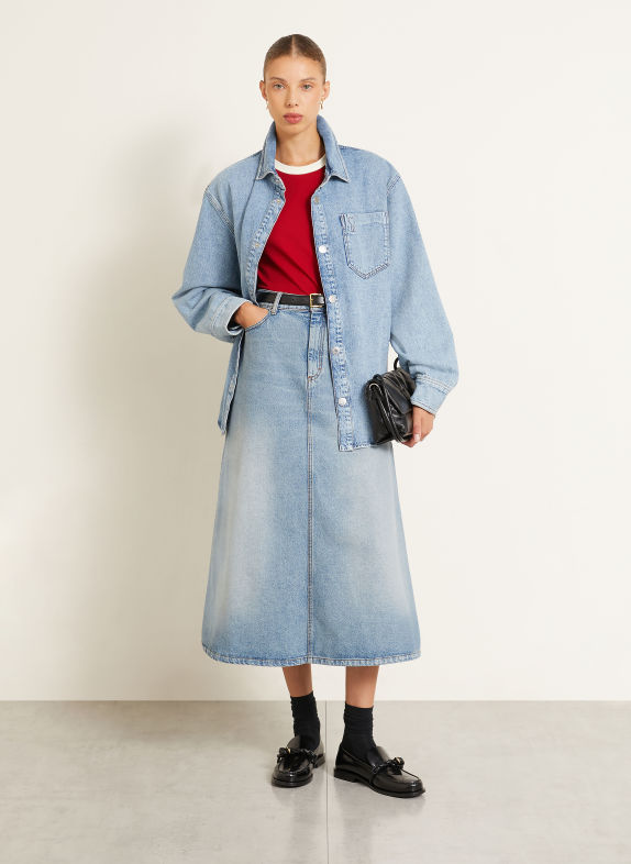 AMI PARIS Denim Overshirt BLUE
