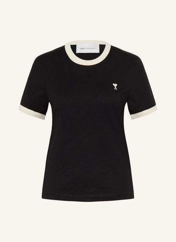 AMI PARIS T-shirt CZARNY / KREMOWY
