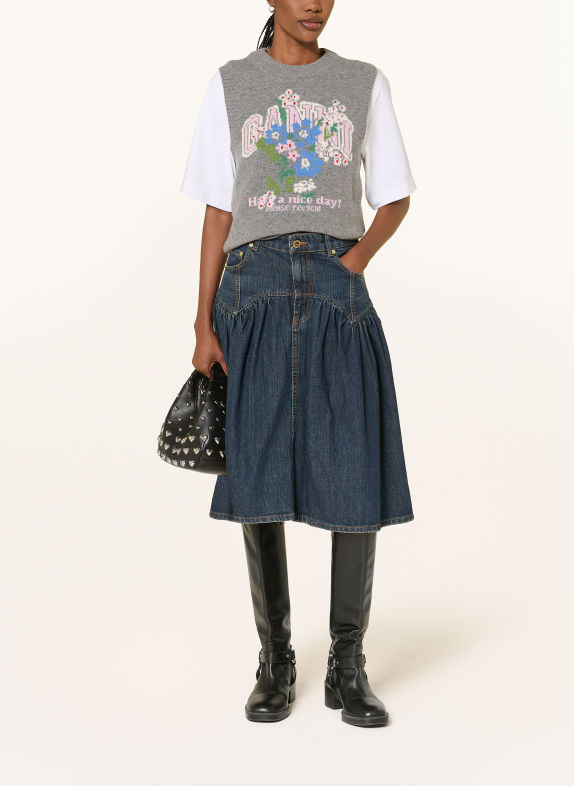 GANNI Jupe en jean BLEU FONCÉ