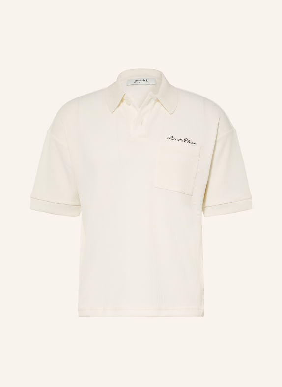 about:blank Piqué-Poloshirt ECRU / SCHWARZ