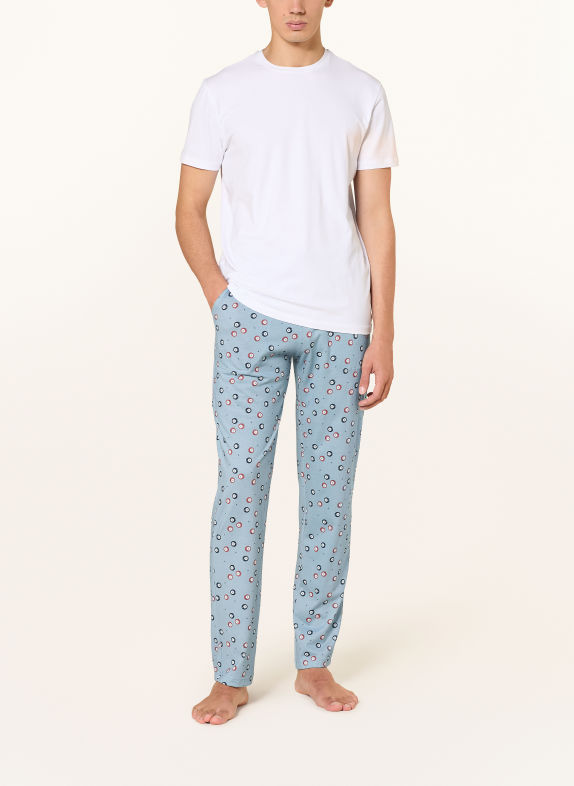 CALIDA Bas de pyjama RMX SLEEP HOLIDAY BLEU GRIS / ROUGE CLAIR / BLEU