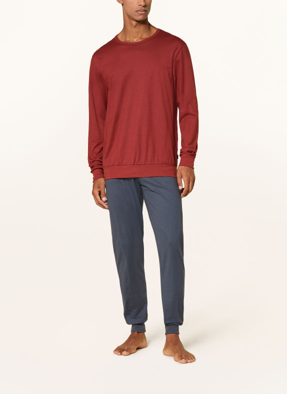 CALIDA RELAX ESSENTIALS Pajamas DARK RED / DARK GRAY