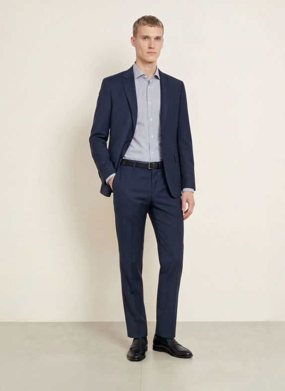 BOSS Koszula HANK Slim Fit CZARNY / BIAŁY
