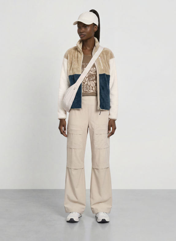 me°ru' Fleecejacke NUNAVUT PETROL / BEIGE / WEISS