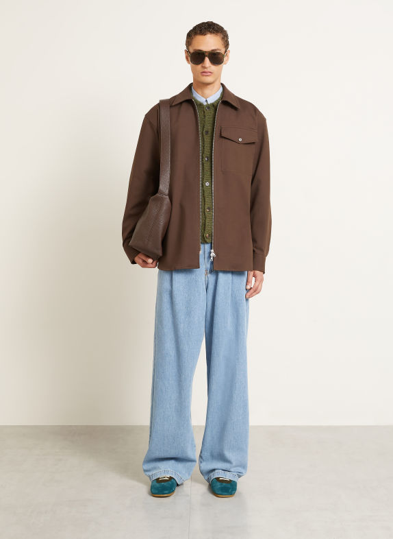 DRIES VAN NOTEN Overshirt DARK BROWN