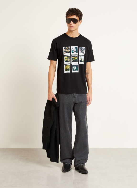 DRIES VAN NOTEN Tričko ČERNÁ / ŽLUTÁ / ZELENÁ