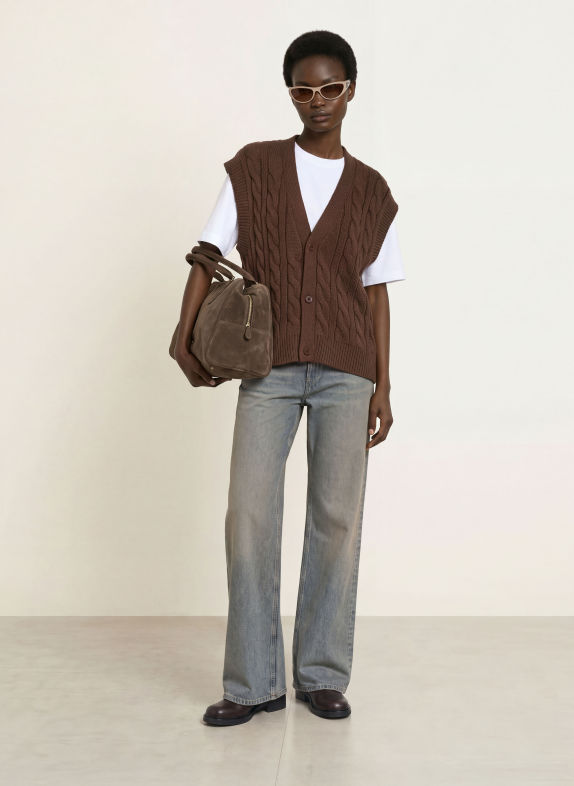 WRSTBHVR IMRAN Knit Vest DARK BROWN