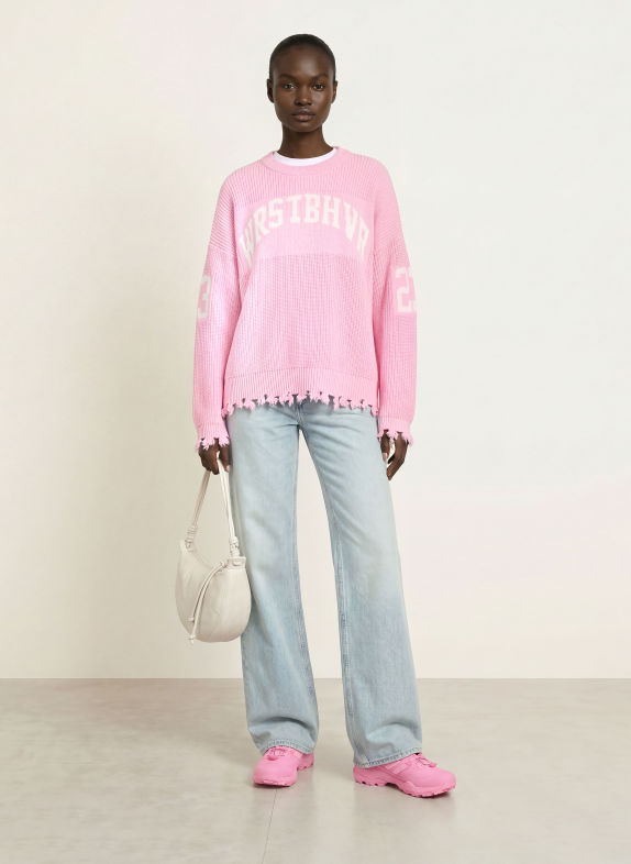 WRSTBHVR TOVE Sweater PINK / WHITE