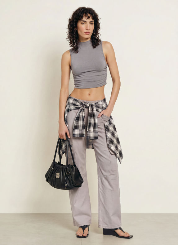 WRSTBHVR AMBER V2 Cropped top GRAY