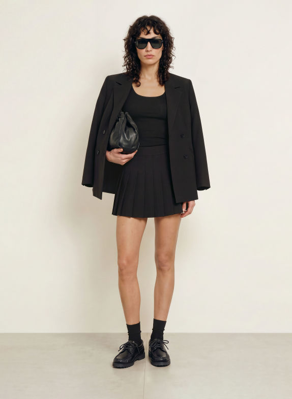 WRSTBHVR NURIA Pleated Skirt BLACK