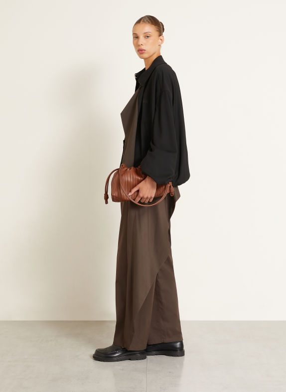 LOEWE Torebka na ramię FLAMENCO MEDIUM BRĄZOWY / SREBRNY