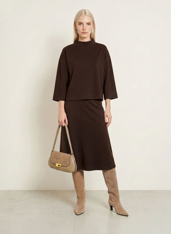 MORE & MORE Bluza z rękawami 3/4 CIEMNOBRĄZOWY