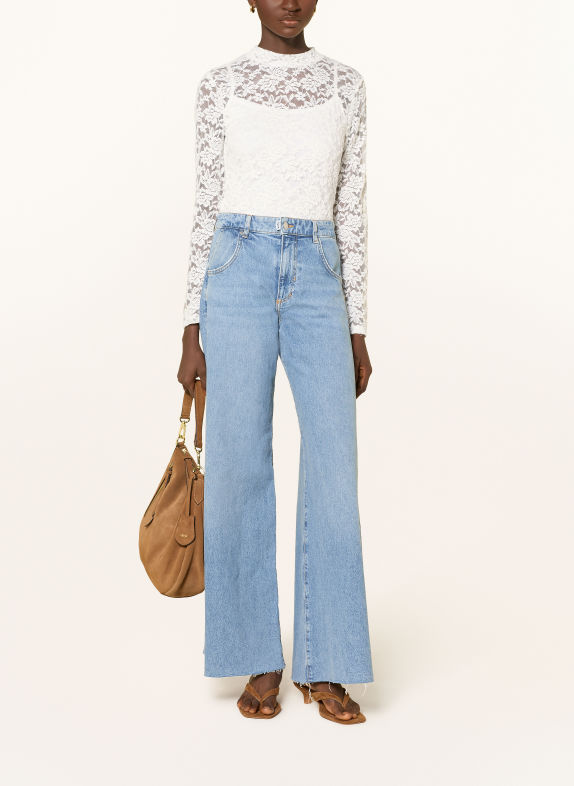MORE & MORE Long-sleeve shirt made of lace WHITE