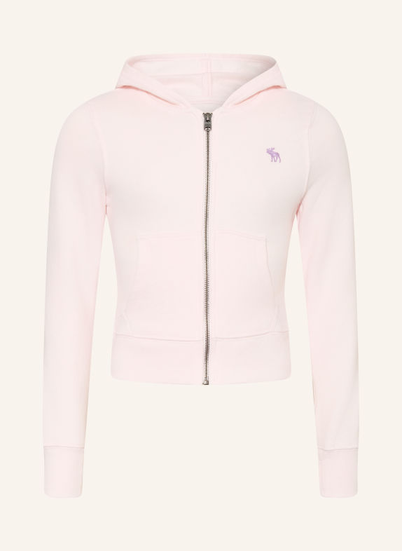 Abercrombie & Fitch Zip-up sweatshirt LIGHT PINK / LIGHT PURPLE