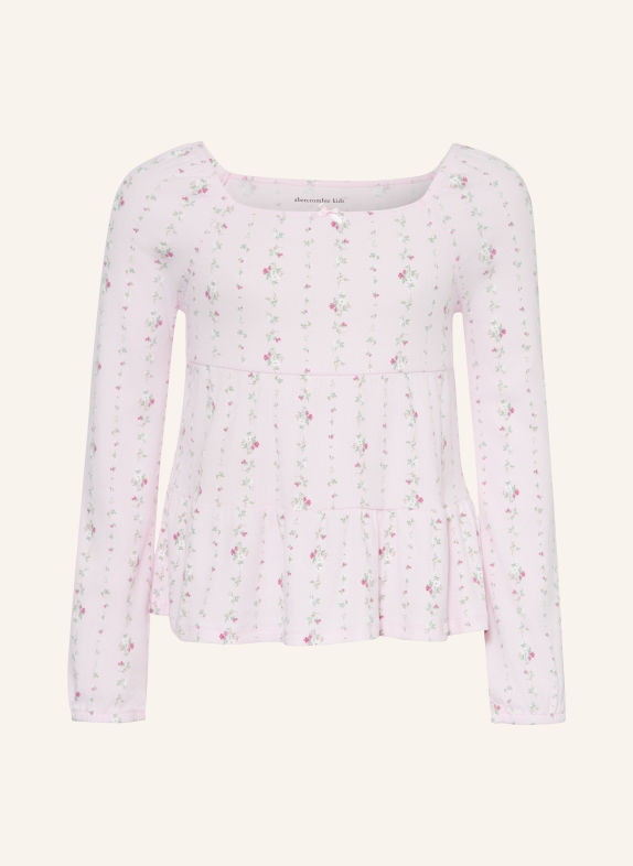 Abercrombie & Fitch Longsleeve HELLROSA / HELLGRÜN / WEISS