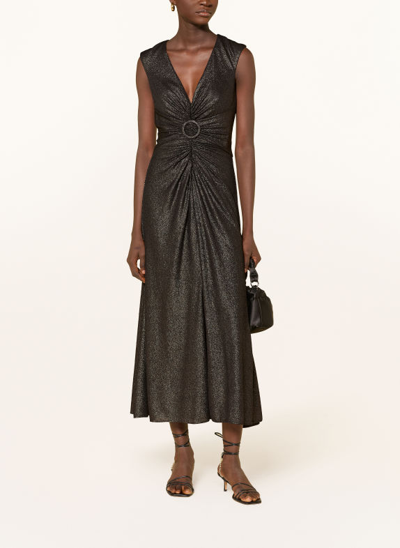 ADRIANNA PAPELL Cocktailkleid mit Glitzergarn SCHWARZ / GOLD
