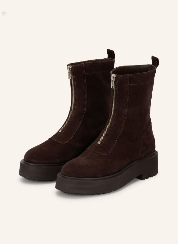 MRS & HUGS Boots DUNKELBRAUN / SILBER