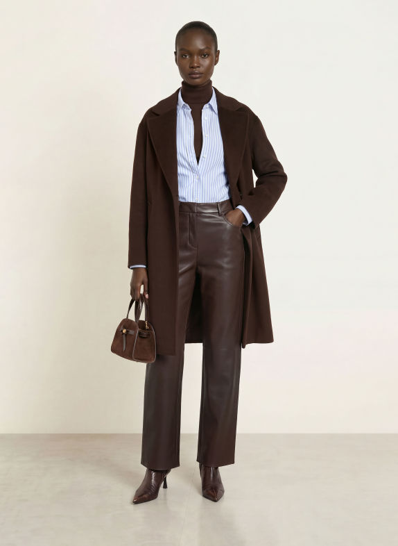 ANFINY DIANA Wool coat DARK BROWN