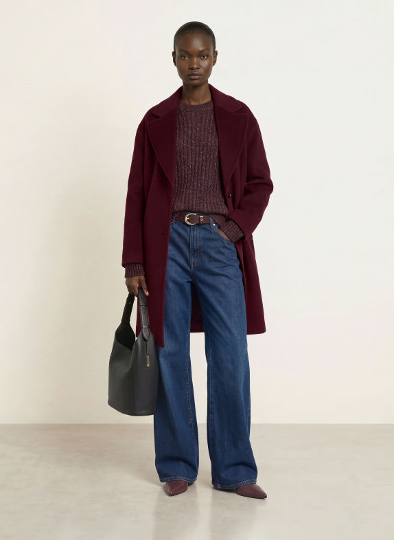 ANFINY DIANA Wool coat DARK RED