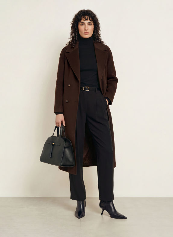 ANFINY CAROLINE Wool coat DARK BROWN