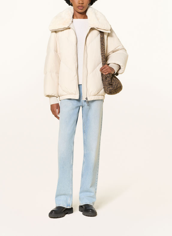 DUNO CELIA Down Jacket with Detachable Faux Fur CREAM