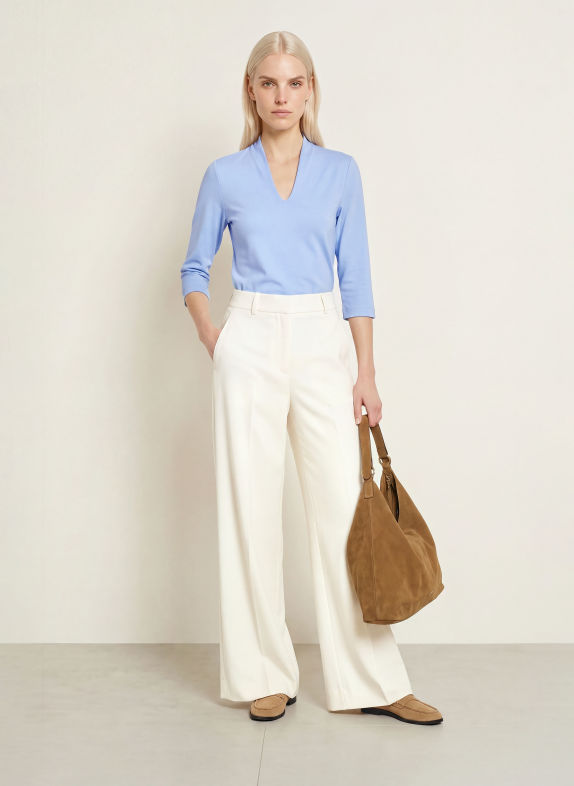 ZAÍDA Shirt with a boat neck LIGHT BLUE