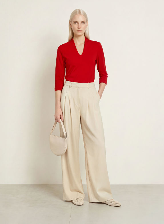 ZAÍDA Shirt with a boat neck RED