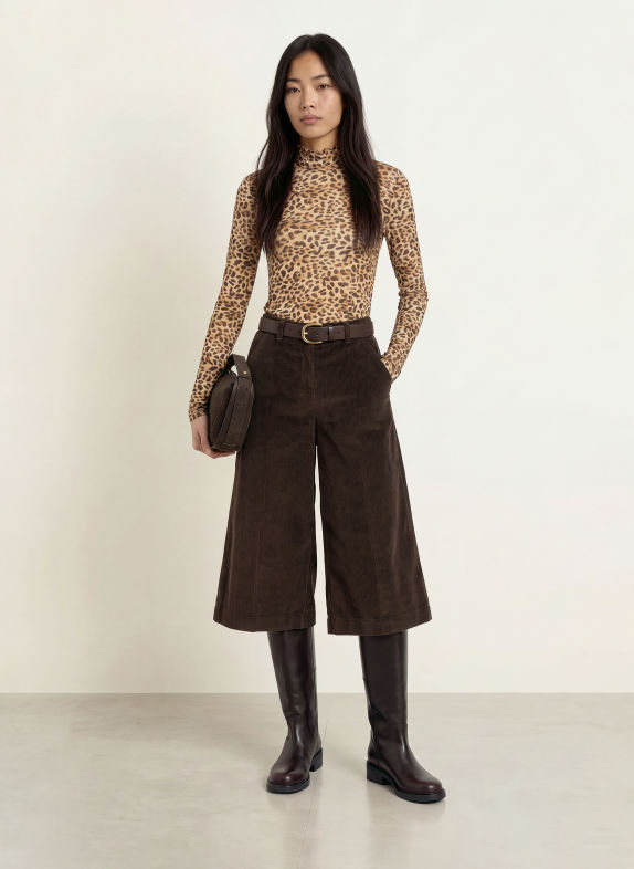 ZAÍDA Long-sleeve shirt BEIGE / BLACK
