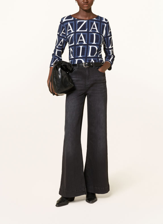 ZAÍDA Shirt with 3/4 sleeves DARK BLUE / BLUE GRAY / WHITE