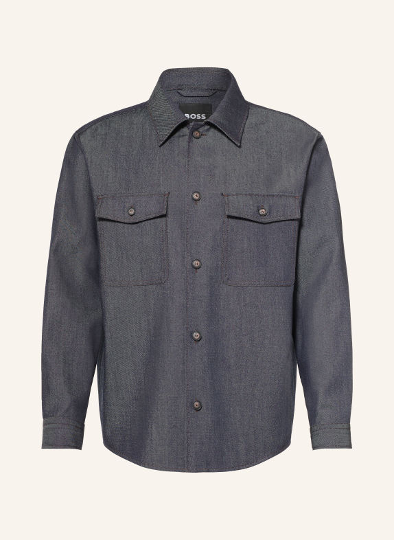BOSS Overshirt CARPER in jeanslook DONKERBLAUW