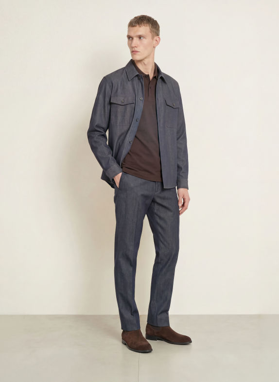 BOSS Overshirt CARPER in Jeansoptik DUNKELBLAU