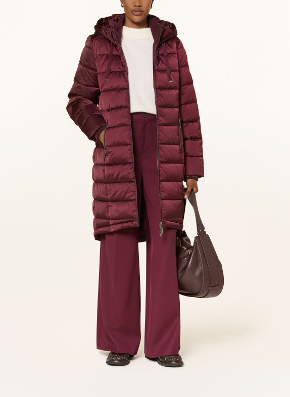 monari Manteau matelassé avec fil pailleté ROUGE FONCÉ