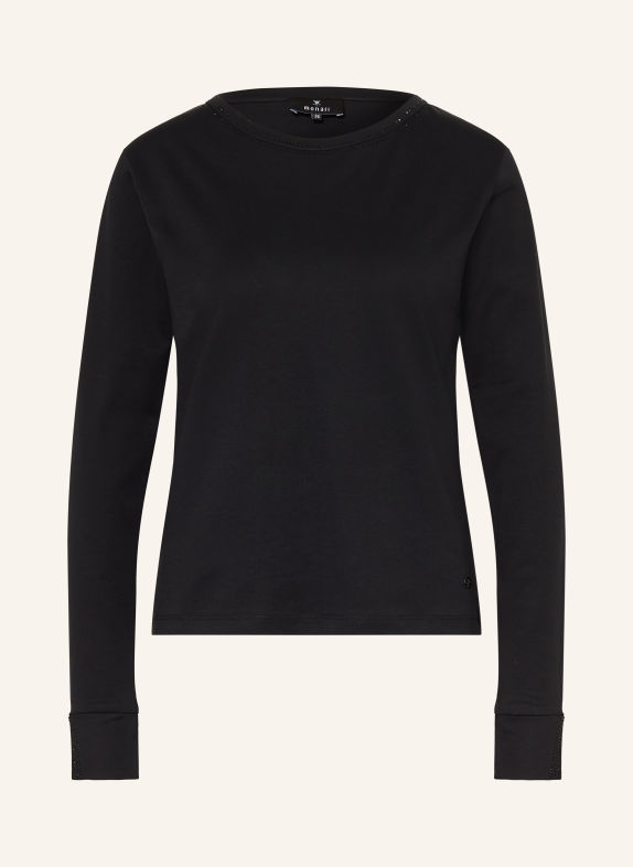 monari Longsleeve met sierstenen ZWART