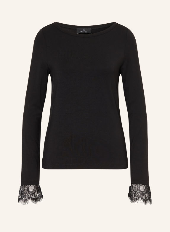 monari Longsleeve met lange mouwen en kant ZWART