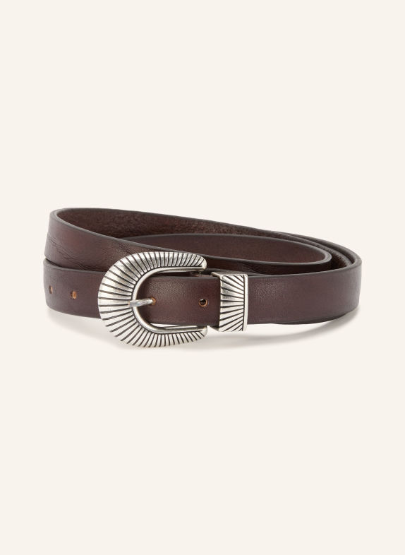 ALBERTO LUTI Leren riem MARRON FONCÉ