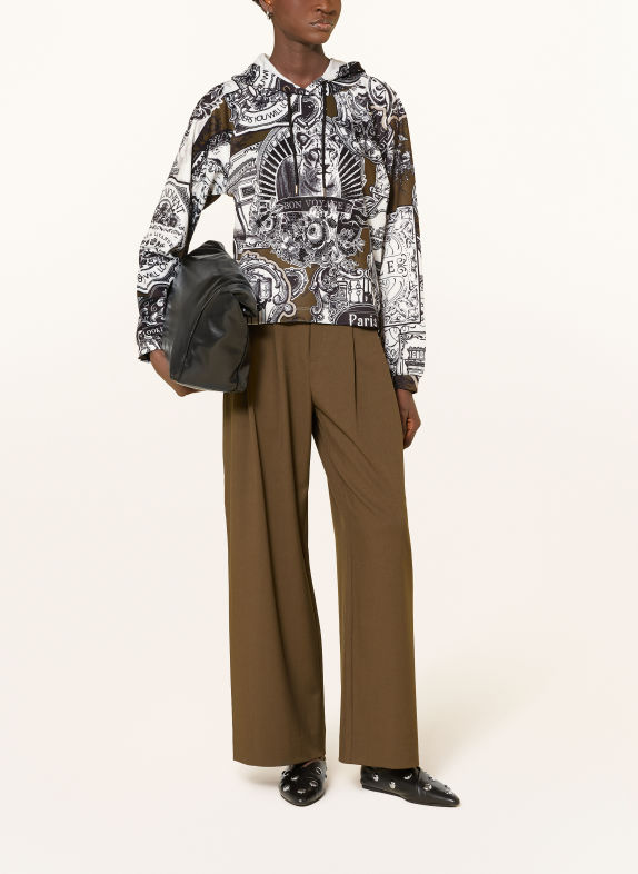 monari Sweatshirt met sierstenen ZWART / KAKI / WIT