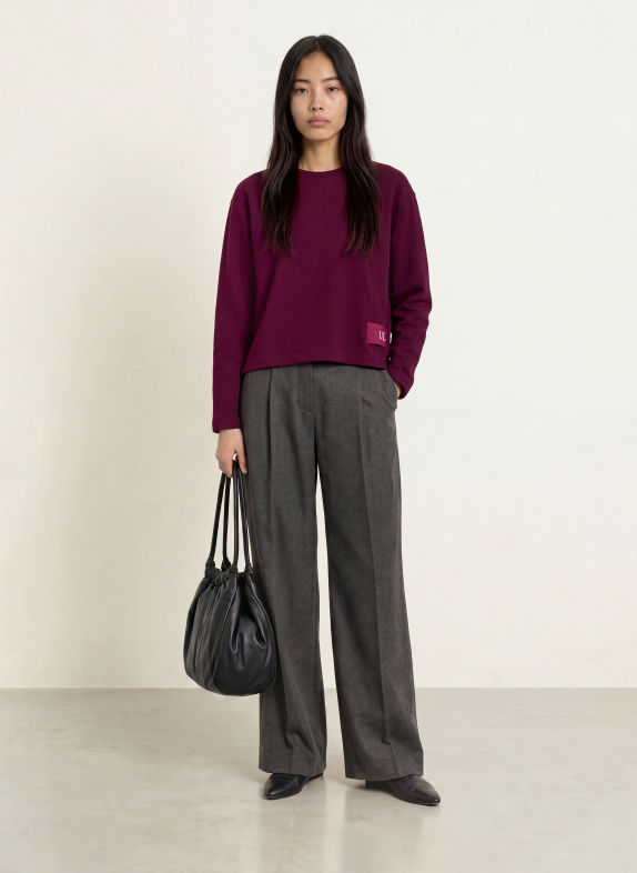 Smith & Soul Sweatshirt BOXY DUNKELLILA