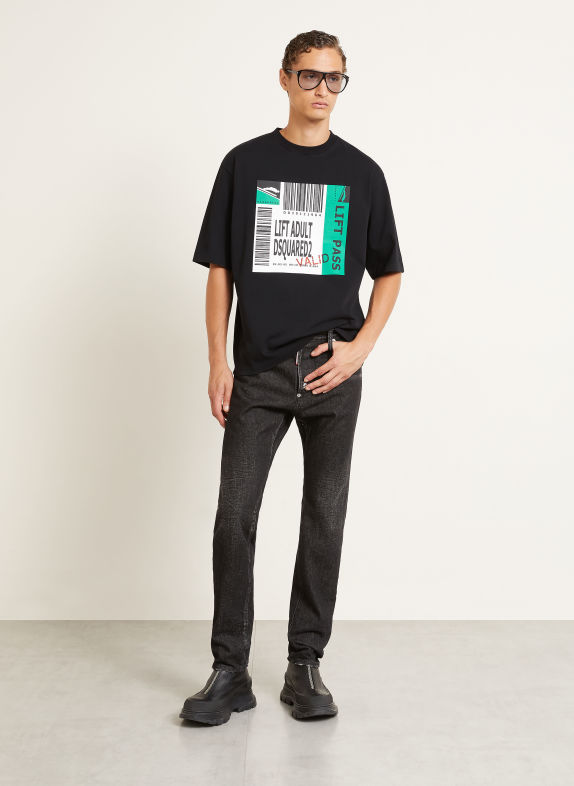 DSQUARED2 T-Shirt SCHWARZ / GRÜN / WEISS