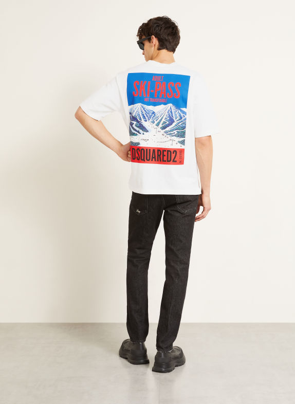 DSQUARED2 T-shirt BLANC / ROUGE / BLEU FONCÉ