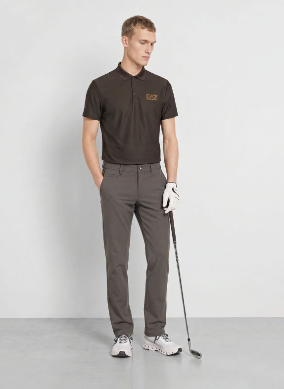 EA7 EMPORIO ARMANI Functioneel poloshirt MARRON FONCÉ
