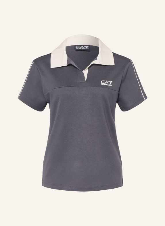 EA7 EMPORIO ARMANI Jersey-Poloshirt TRAIN SPORTING CLUB DUNKELGRAU / CREME