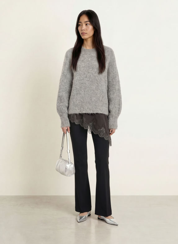 MSCH COPENHAGEN Pullover MSCHTILA SALMIA mit Alpaka GRAU