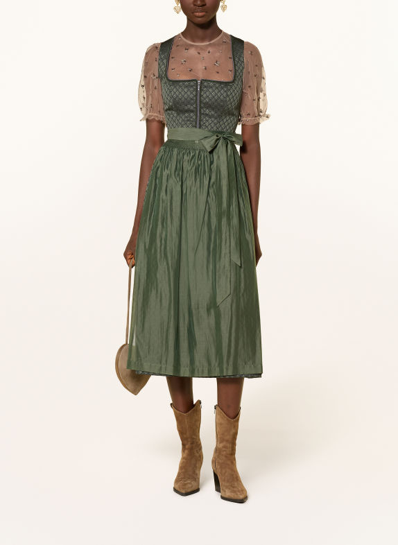 KRÜGER Dirndlblouse ARLA van mesh BRUIN / MARRON FONCÉ / TAUPE