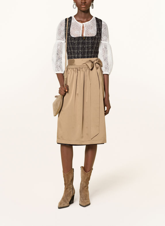 KRÜGER Dirndl mit Pailletten und Glitzergarn SCHWARZ / GOLD / BEIGE