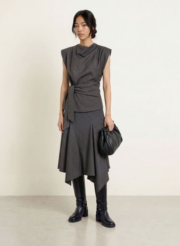 co'couture Top ELORACC TMAVĚ ŠEDÁ / SVĚTLE ŠEDÁ / TMAVĚ MODRÁ