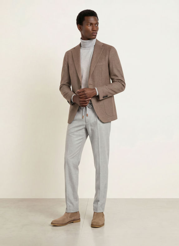 TAGLIATORE Slim fit colbert met kasjmier CAMEL